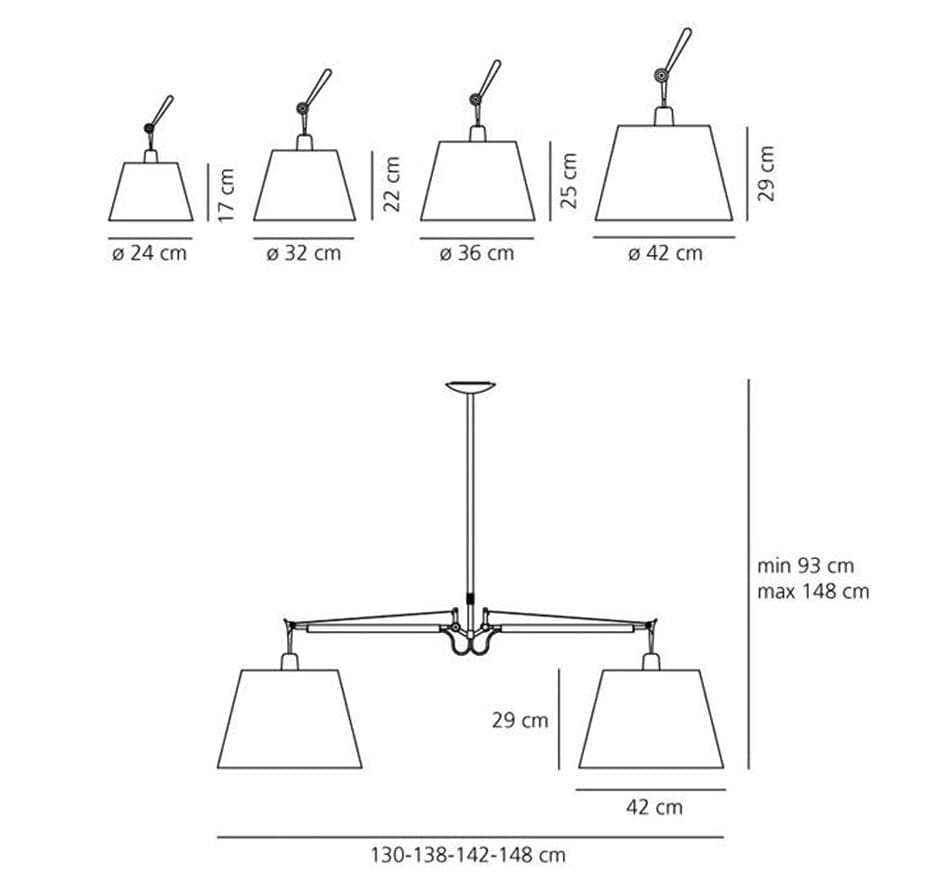 artemide tolomeo SUSPENSION 2 ARMS