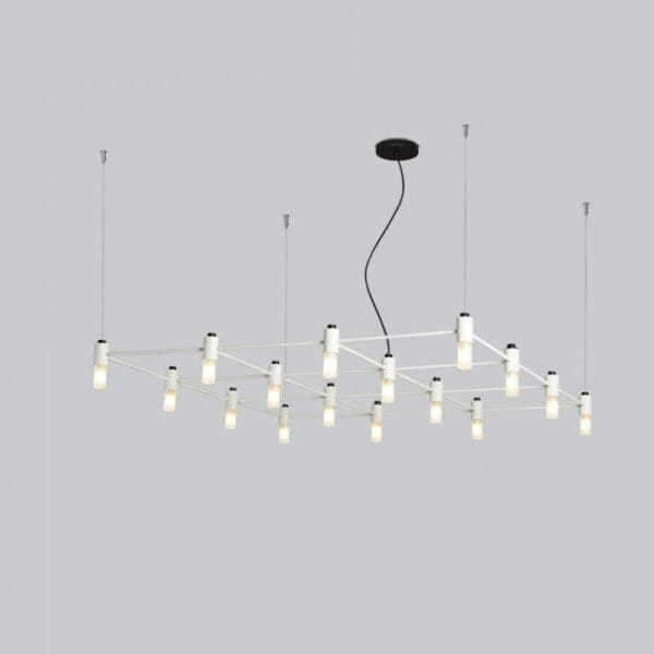 Tooy QUADRANTE  Lampadario - L 92 W 92 H 12 cm - Bianco Sabbia