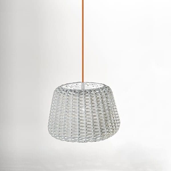 Panzeri RALPH - Sospensione Outdoor  diffusore in rattan bianco - diametro 90cm
