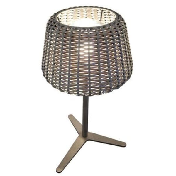 Panzeri RALPH - Outdoor  Lampada da tavolo in rattan BIANCO - D.35 cm