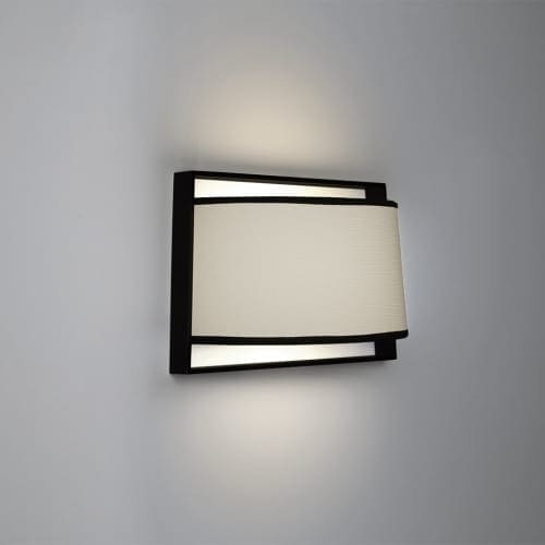 Tooy MACAO lampada da parete - Nero sabbia + tessuto bianco - disponibile