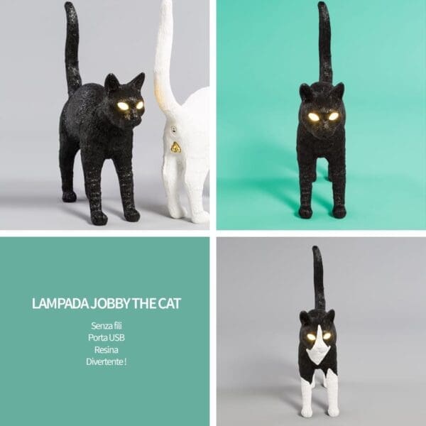 Seletti CAT LAMP – felix white black
