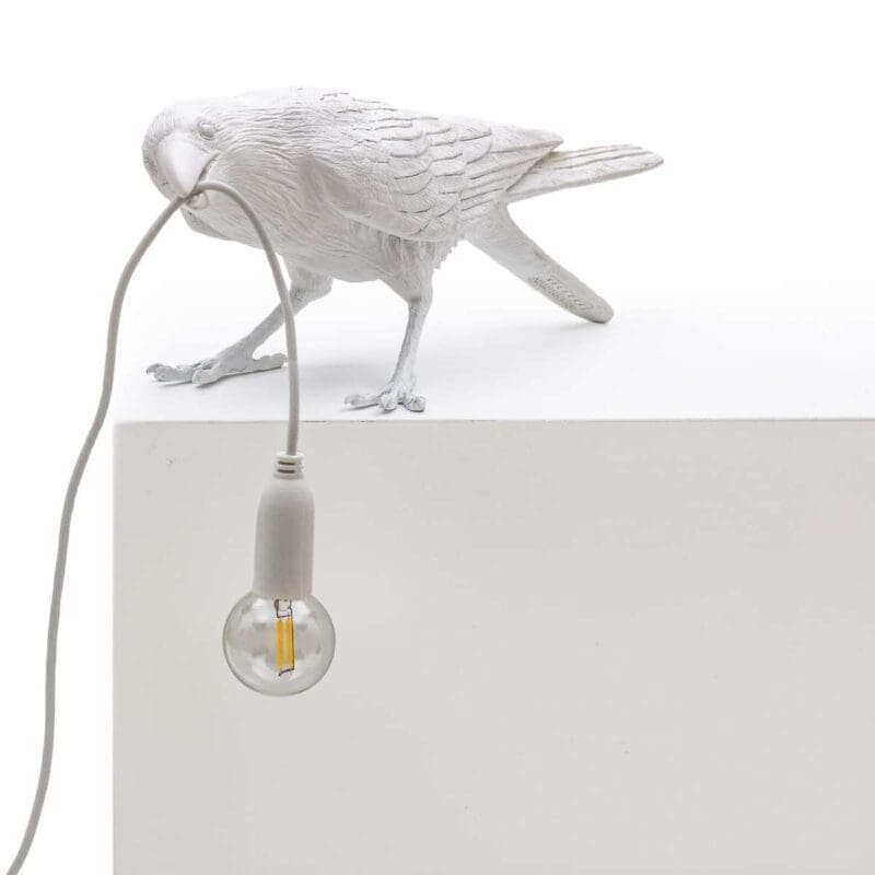Seletti BIRD LAMP - playing indoor – white