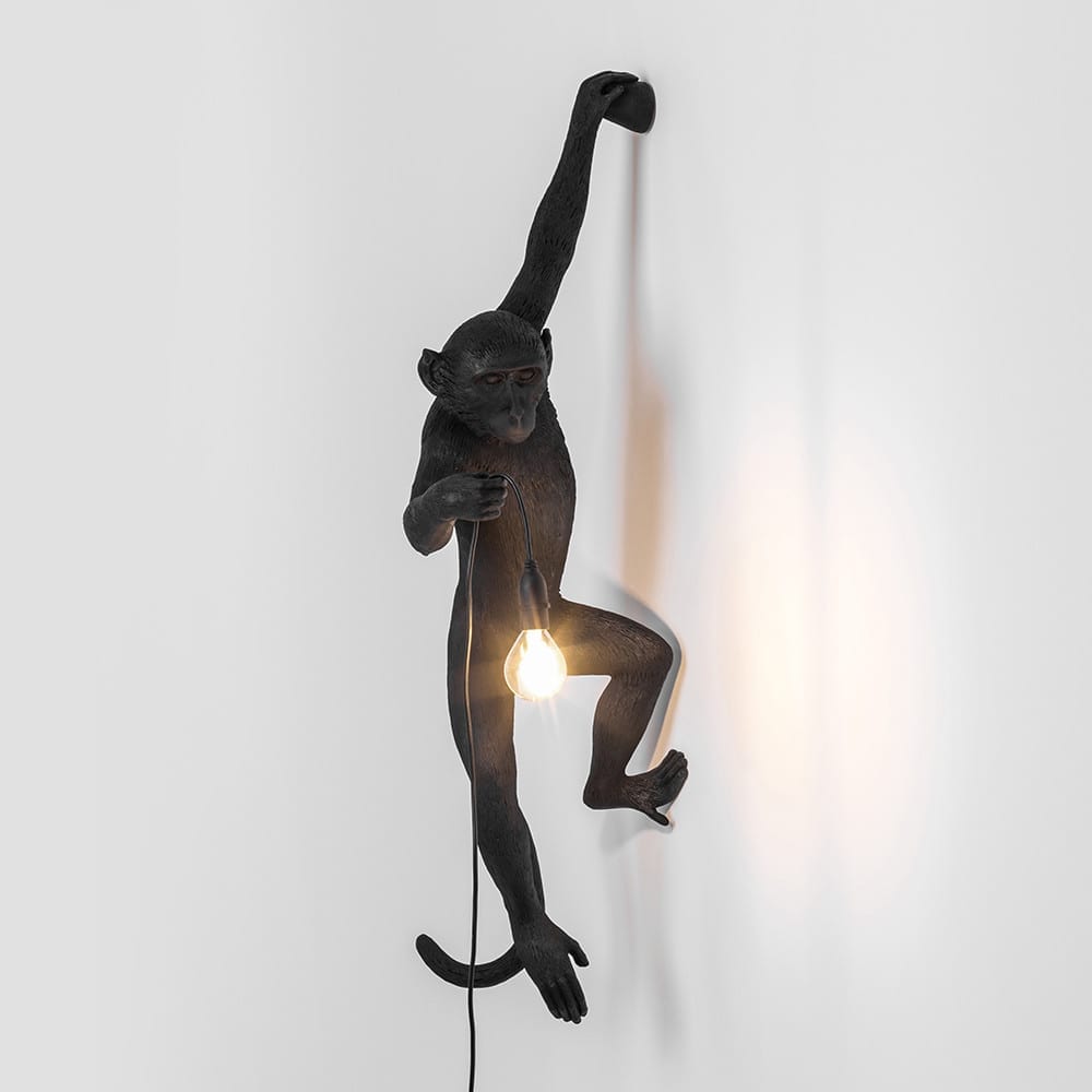 Seletti MONKEY LAMP – hanging left hand outdoor – black