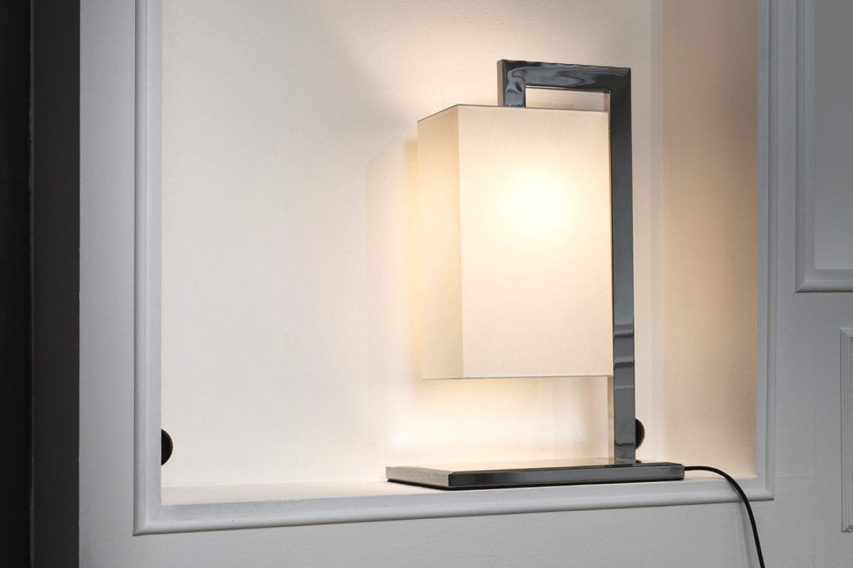Contardi COCO DELUXE TAVOLO - Nickel lucido con specchio molato con diffusore in cotone bianco