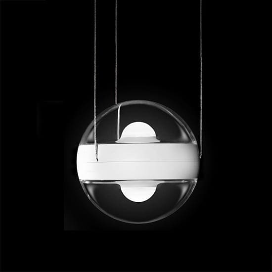 Cini&Nils SFERICO sospensione trasparente – dimmer fase taglio - bianco