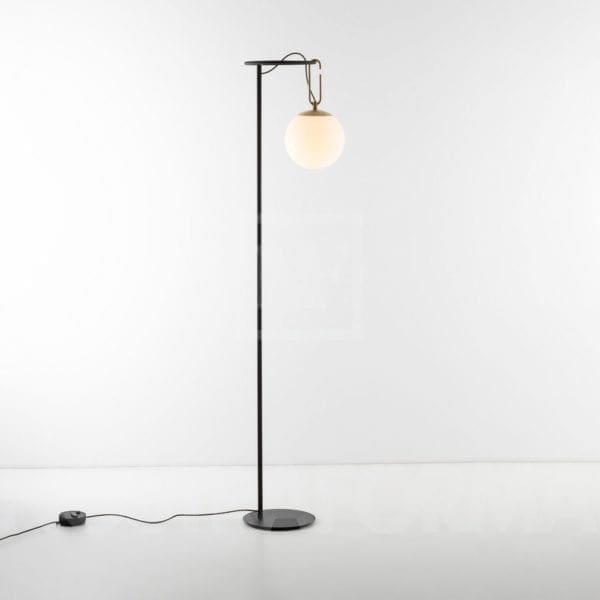 Artemide nh 22 FLOOR - nero diffusore bianco corpo ottone