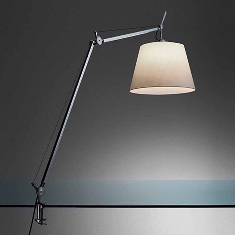 Artemide TOLOMEO MEGA LED TABLE 3000K Dimmer su testa - alluminio diffusore pergamena 32cm