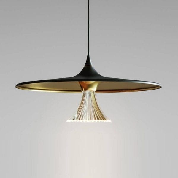 Artemide IPNO SUSPENSION - ottica trasparente struttura nero oro