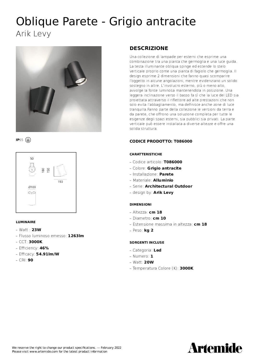 Artemide OBLIQUE ONLY ACCESSORY GROUND FIXING STAKE - Image 2