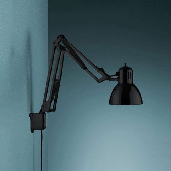 Fontana Arte NASKA E27 parete 30cm - nero