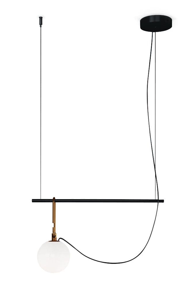 Artemide nh S1 22 - brushed brass black structure white diffuser