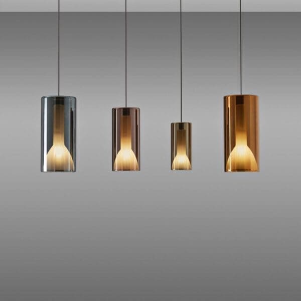 Penta LIT sospensione media - vetro viola specchiato