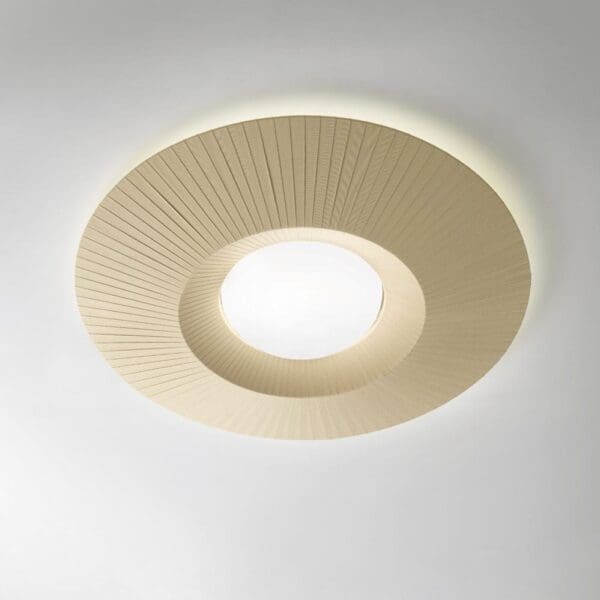 Modoluce MOOD LED soffitto/parete grande D.100cm – plissè ribbon avorio