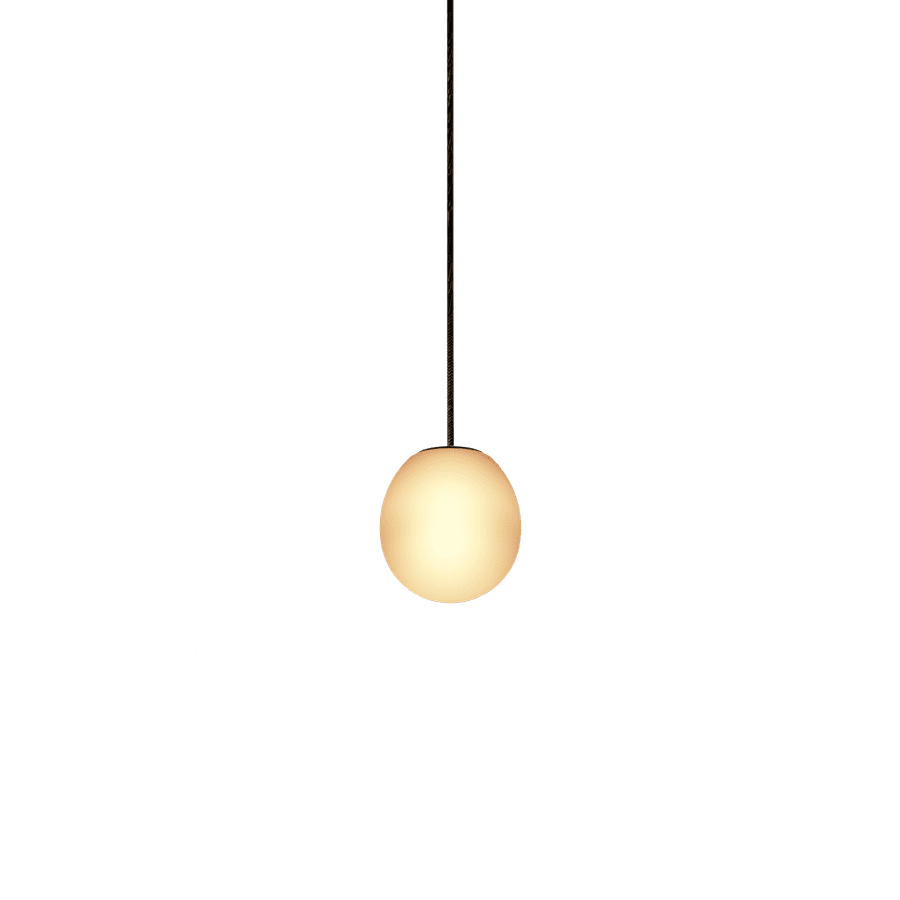 Wever Ducre DRO LED 1.0 sospensione - 125mm nero e vetro opalino marrone