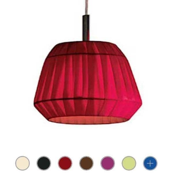 Modoluce LOTO LED sospensione media D.43cm – plissè rosso scuro