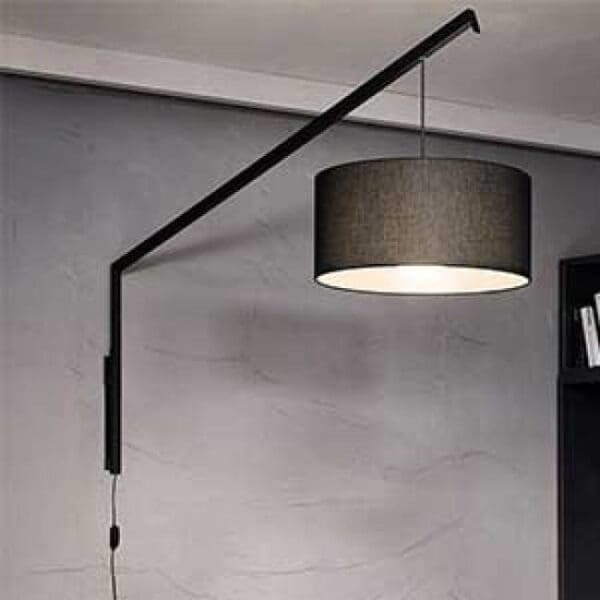 Modoluce ANGELICA parete L200cm – nero tessuto marmo lavabile