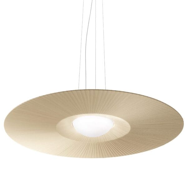 Modoluce MOOD LED sospensione mega D.150cm – plissè ribbon avorio