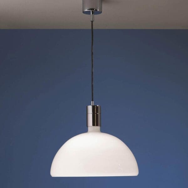 Nemo AM4C sospensione – cromo e vetro bianco