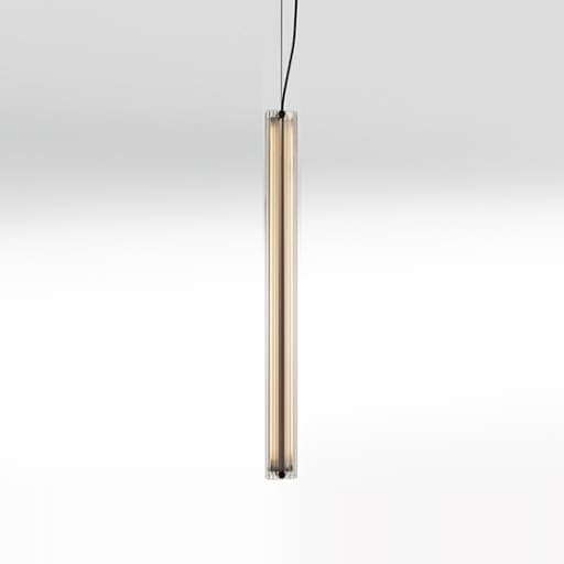 Nemo CANNA NUDA sospensione L.75cm – vetro sabbiato e oro brunito