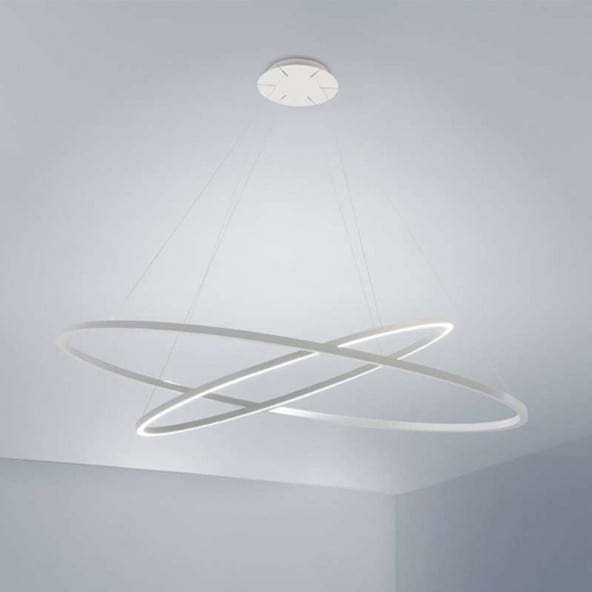 Nemo ELLISSE DOUBLE minor uplight major downlight sospensione 2700K – alluminio