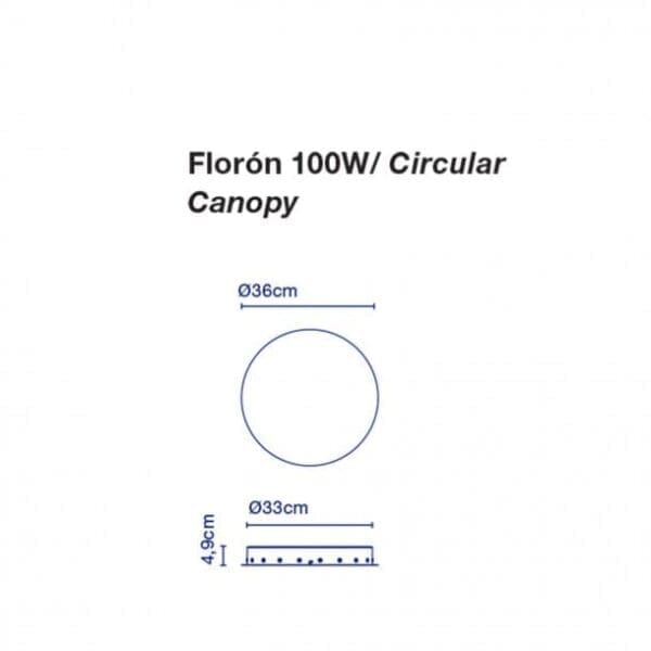 Marset Florón 100W Circular canopy Nero DALI