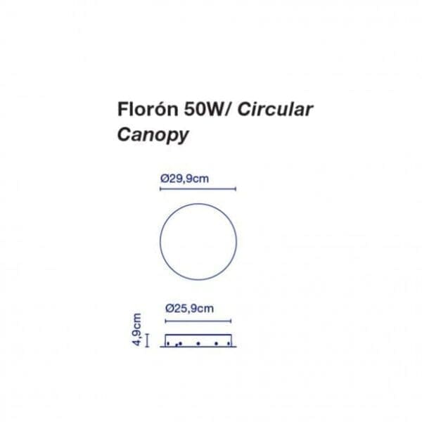 Marset Florón 50W Circular canopy Nero DALI