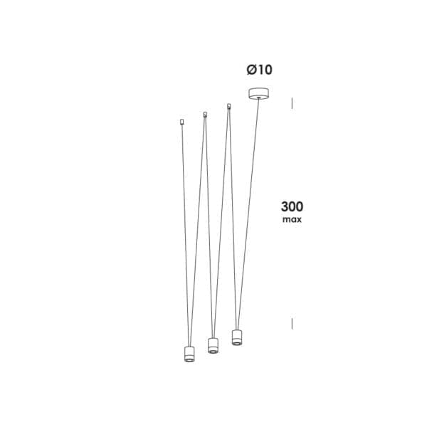 Vesoi m.t.o. 10-s3 totalblack cavo da 50 a 300cm