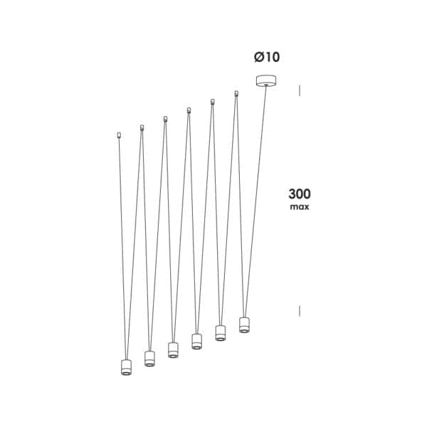 Vesoi m.t.o. 10-s6 totalblack cavo da 50 a 300cm