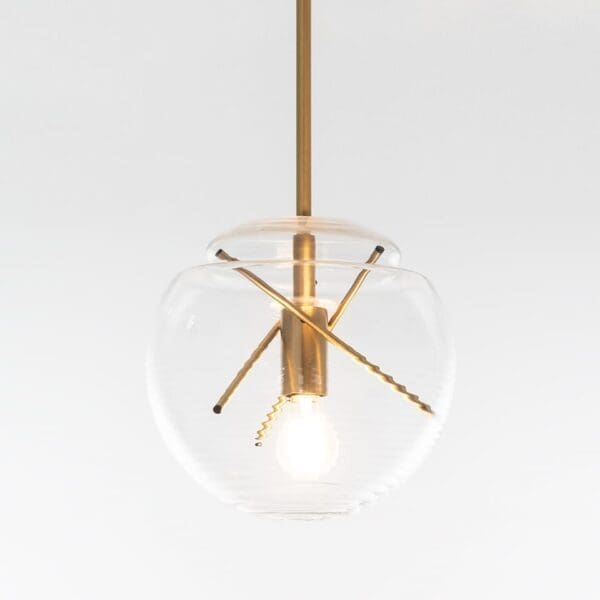 Artemide VITRUVIO SUSPENSION struttura ottone, diffusore trasparente