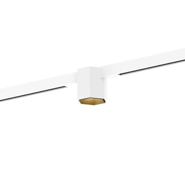 Wever e Ducrè HEXO MINI ON TRACK 1.0 - LED 3000K - bianco e oro con adattatore bianco