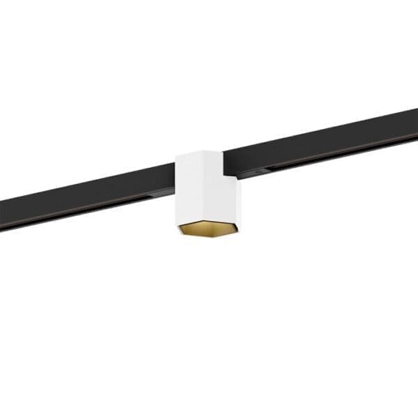 Wever e Ducrè HEXO MINI ON TRACK 1.0 LED 2700K - bianco e oro con adattatore nero