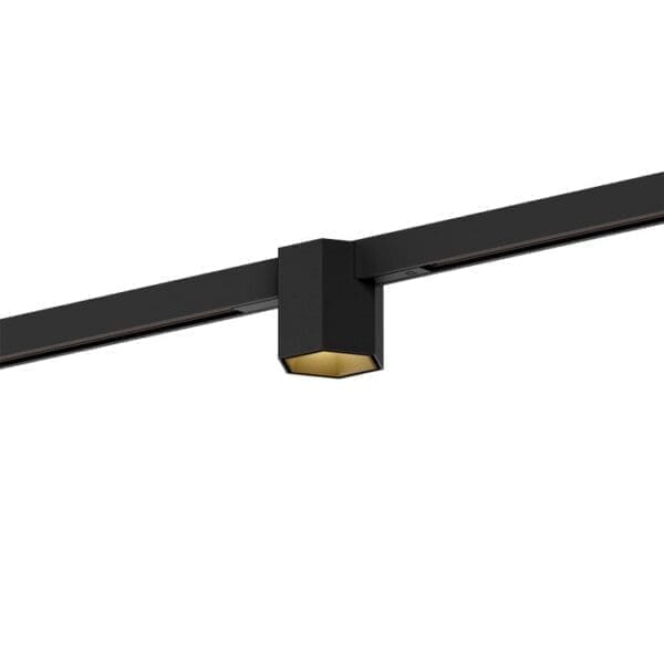 Wever e Ducrè HEXO MINI ON TRACK 1.0 LED 2700K - nero e oro con adattatore nero