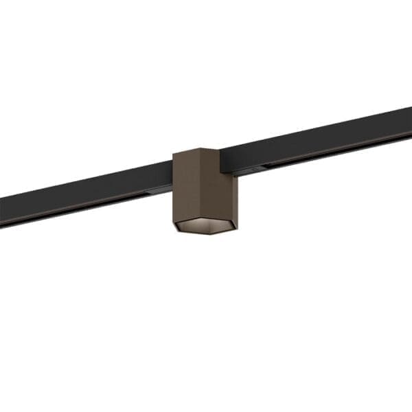 Wever e Ducrè HEXO MINI ON TRACK 1.0 LED 3000K - bronzo con adattatore nero