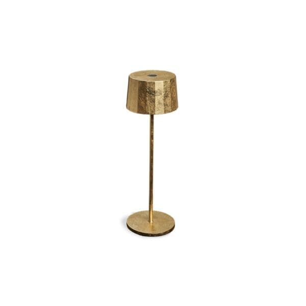 Marino Cristal Logica TWIGGY Lampada da tavolo ricaricabile con base Foglia oro