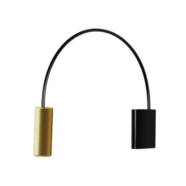 Estiluz VOLTA wall - LED 2700k - cable and plug with on / off switch - black body with gold head finish
