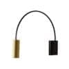 Estiluz VOLTA wall - LED 3000k - cable and plug with on / off switch - black body with gold head finish