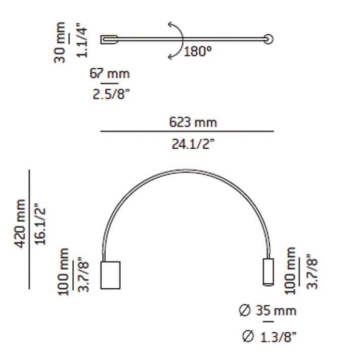 Estiluz VOLTA wall - LED 2700k - white body with white head finish - Image 3