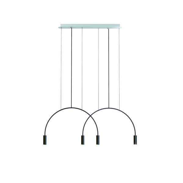 Estiluz REVOLTA L73.2D suspension - LED 3000k - black body and heads