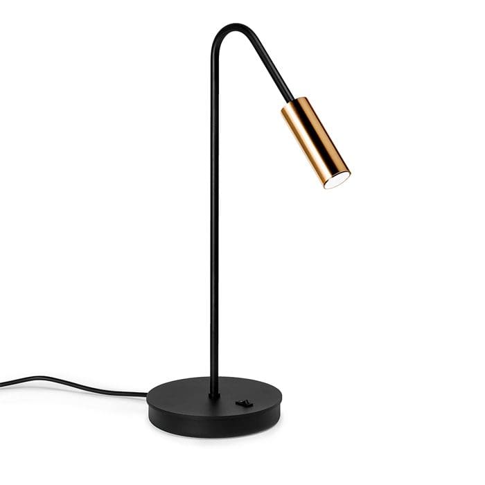 Estiluz VOLTA tavolo - LED 3000k - corpo nero con finitura testa in oro