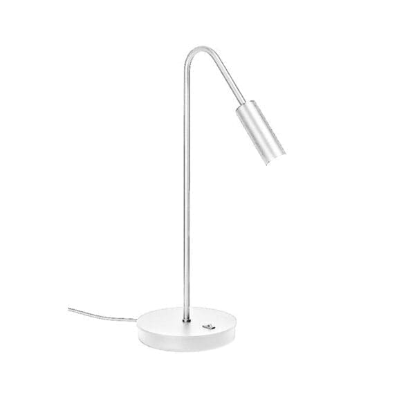 Estiluz VOLTA table - LED 3000k - 50º angle optic lens - white body with white head finish