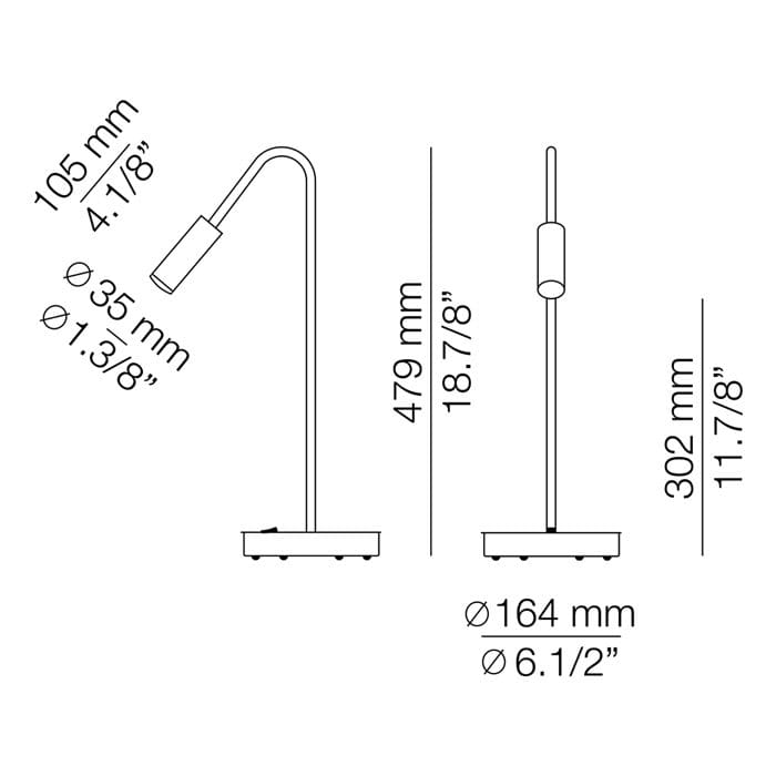 Estiluz VOLTA table - LED 2700k - black body with black head finish - Image 2