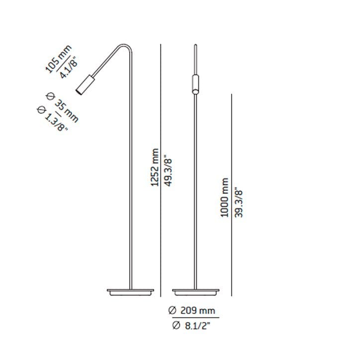 Estiluz VOLTA floor - LED 2700k - black body with black head finish - Image 3