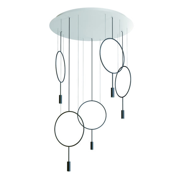 Estiluz REVOLTA R100.5S suspension LED 2700k - white body and heads