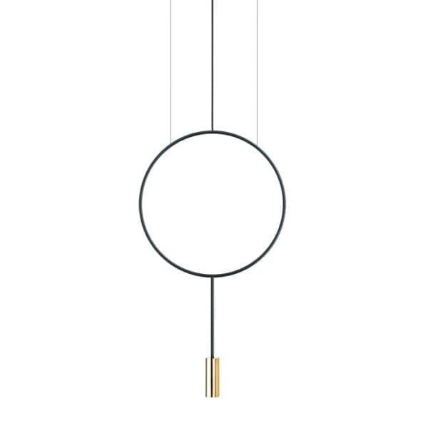 Estiluz REVOLTA T-3635 suspension LED 2700k - black body and gold heads