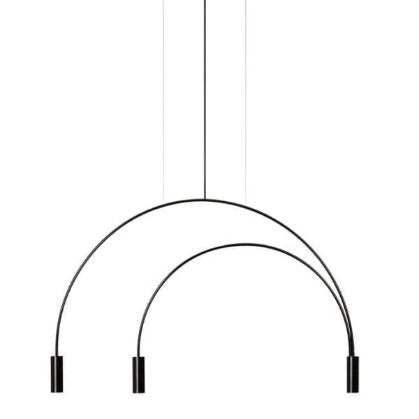 Estiluz VOLTA suspension - LED 3000k - black body with black heads finish