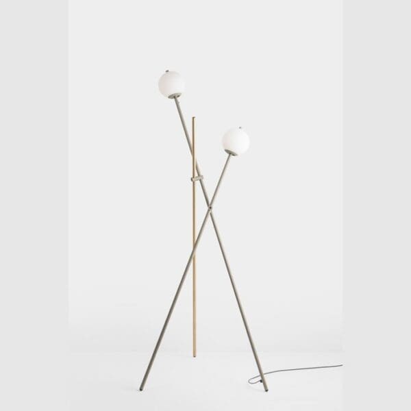 Estiluz ASANA floor - LED 2700k - mink body and satin gold lamp