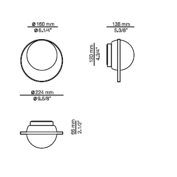 Estiluz CIRC A-3722X parete - LED 2700k - nero - outdoor - immagine 3