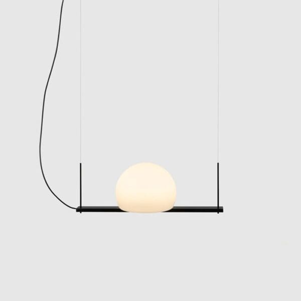 Estiluz CIRC suspension LED 2700k - with one glass shade - black