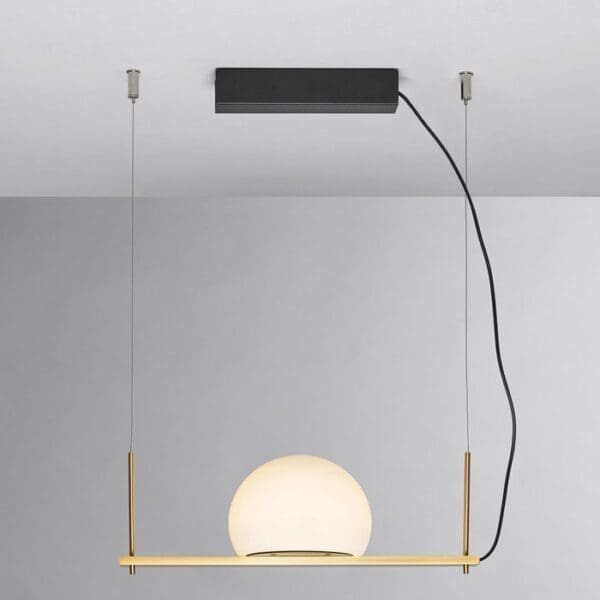 Estiluz CIRC suspension LED 2700k - with one glass shade - satin gold